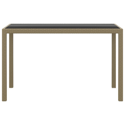 vidaXL 3 Piece Garden Dining Set with Cushions Poly Rattan Beige