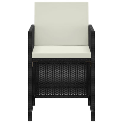 vidaXL 3 Piece Garden Dining Set with Cushions Poly Rattan Grey