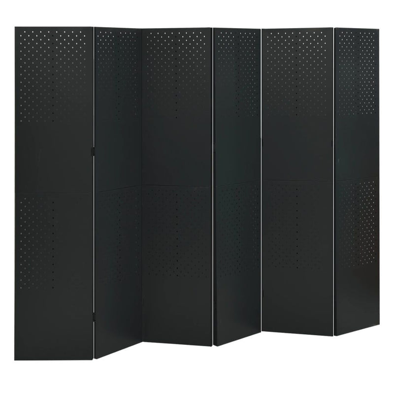 vidaXL 6-Panel Room Dividers 2 pcs Anthracite 240x180 cm Steel