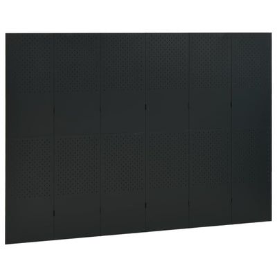 vidaXL 6-Panel Room Dividers 2 pcs Anthracite 240x180 cm Steel