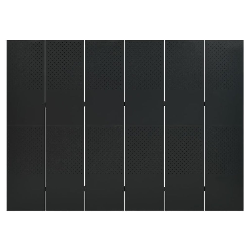vidaXL 6-Panel Room Dividers 2 pcs Anthracite 240x180 cm Steel