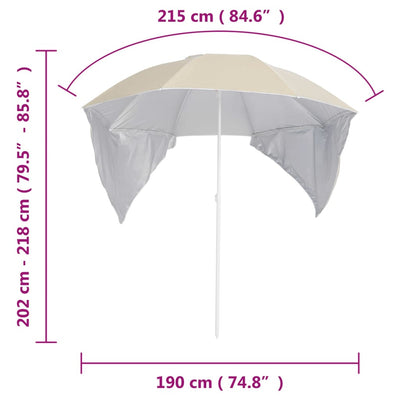 vidaXL Beach Parasol with Side Walls Anthracite 215 cm