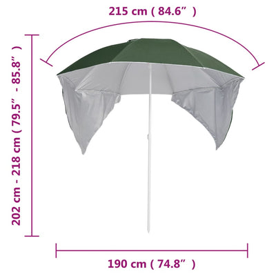 vidaXL Beach Parasol with Side Walls Anthracite 215 cm