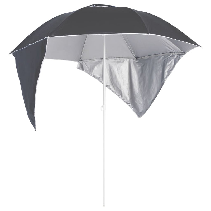 vidaXL Beach Parasol with Side Walls Anthracite 215 cm