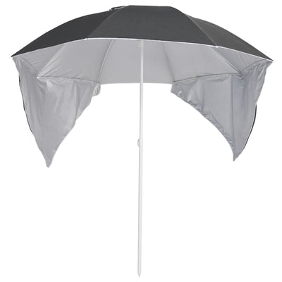 vidaXL Beach Parasol with Side Walls Anthracite 215 cm