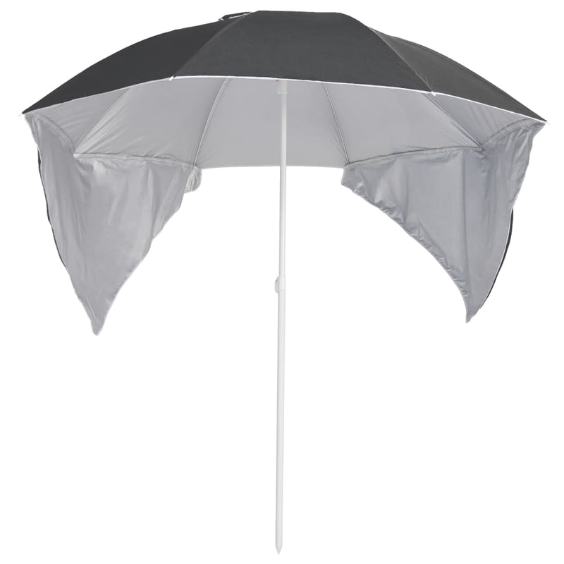 vidaXL Beach Parasol with Side Walls Anthracite 215 cm