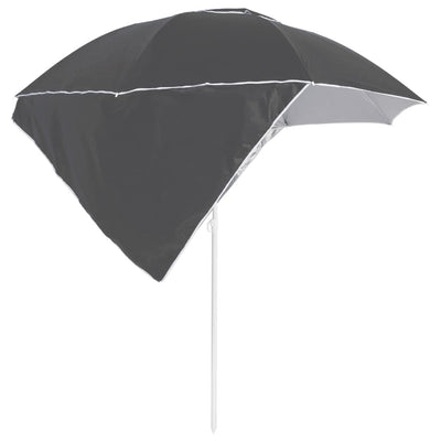 vidaXL Beach Parasol with Side Walls Anthracite 215 cm