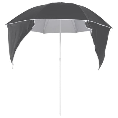 vidaXL Beach Parasol with Side Walls Anthracite 215 cm