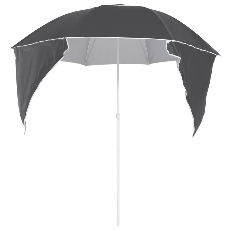vidaXL Beach Parasol with Side Walls Anthracite 215 cm