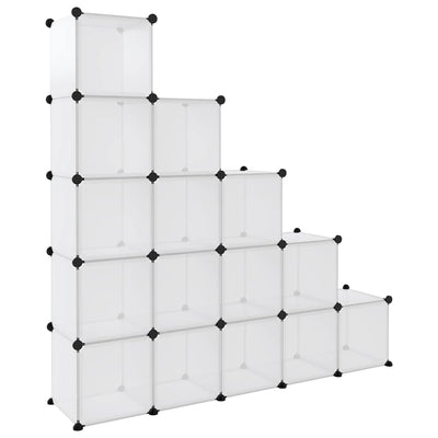 vidaXL Storage Cube Organiser with 15 Cubes Transparent PP