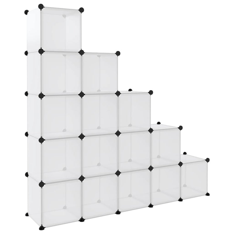 vidaXL Storage Cube Organiser with 15 Cubes Transparent PP