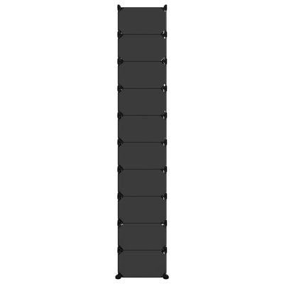 vidaXL Shoe Rack Black 44x32x174 cm PP