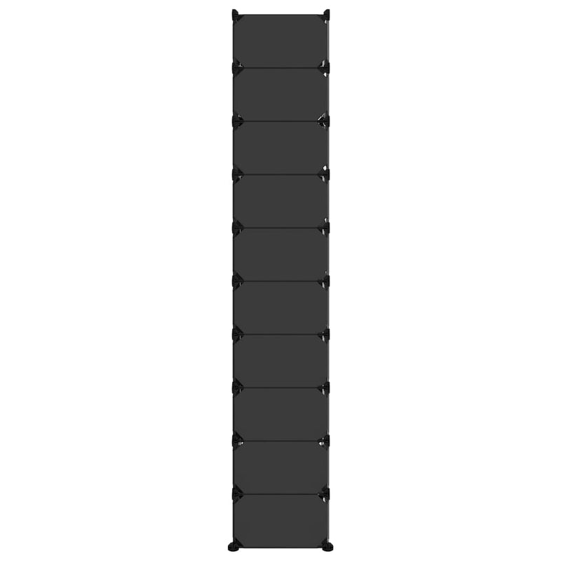 vidaXL Shoe Rack Black 44x32x174 cm PP