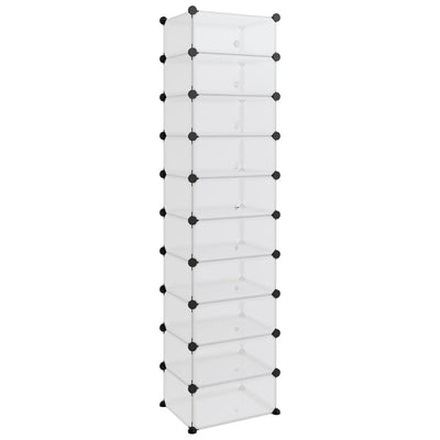 vidaXL Shoe Rack Black 44x32x174 cm PP