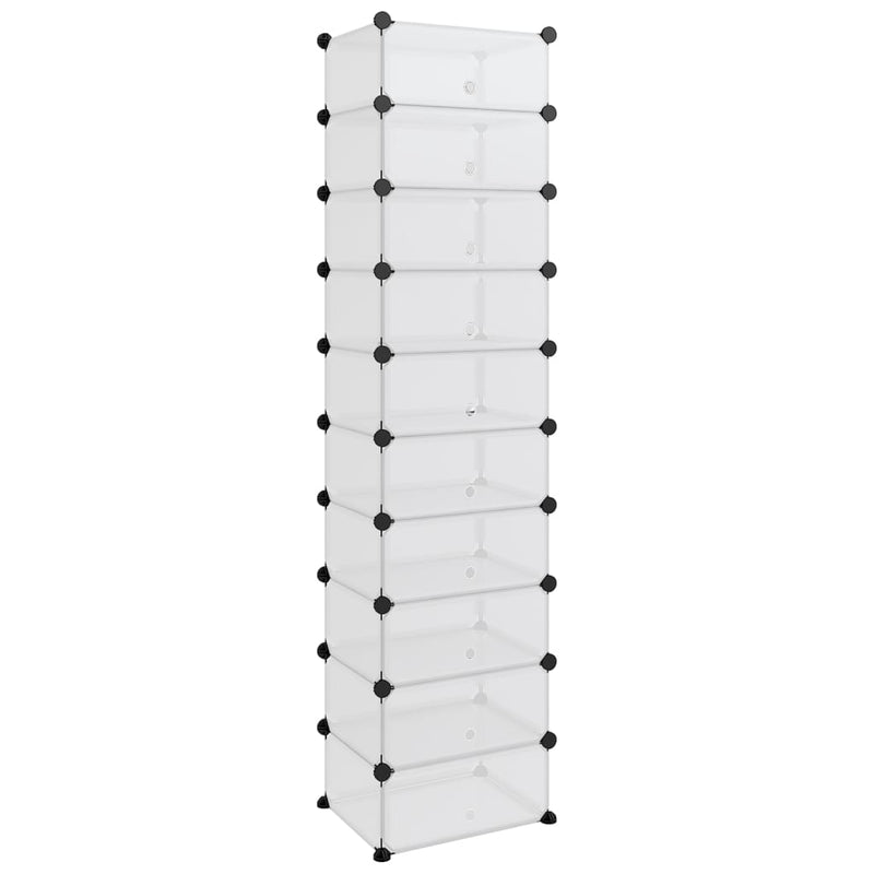 vidaXL Shoe Rack Black 44x32x174 cm PP
