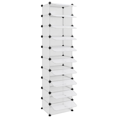 vidaXL Shoe Rack Black 44x32x174 cm PP