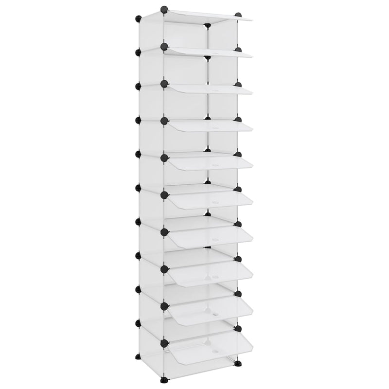 vidaXL Shoe Rack Black 44x32x174 cm PP
