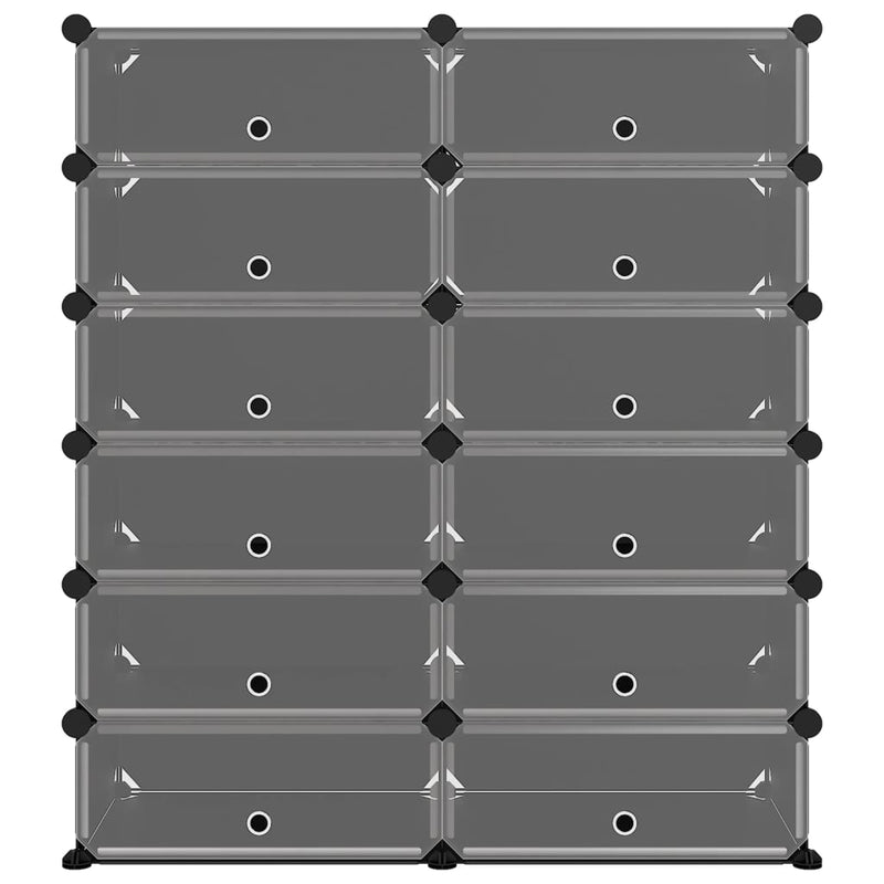 vidaXL Shoe Rack Black 44x32x174 cm PP