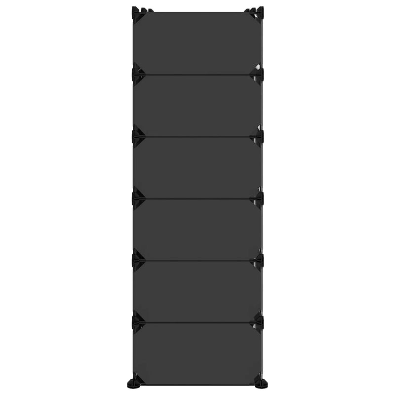 vidaXL Shoe Rack Black 44x32x174 cm PP