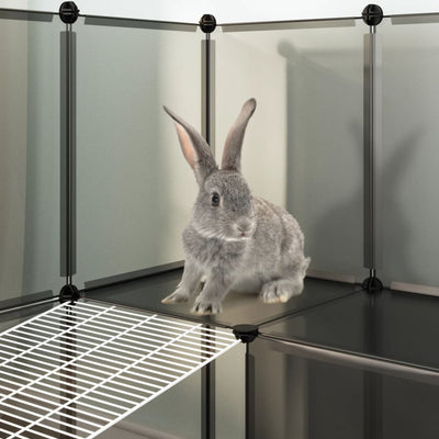 vidaXL Small Animal Cage Black 143x107x93 cm PP and Steel