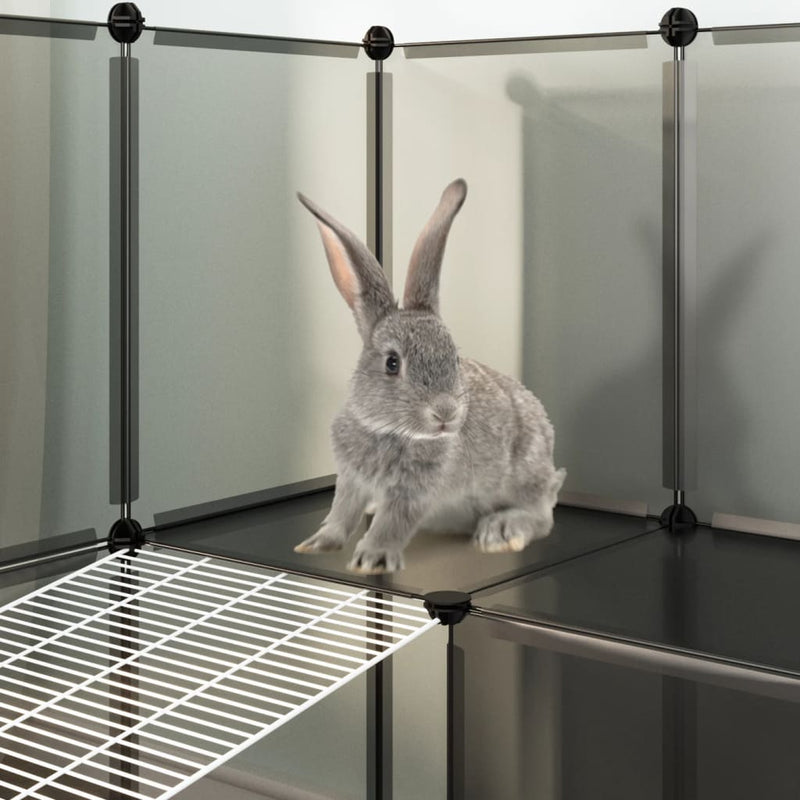 vidaXL Small Animal Cage Black 143x107x93 cm PP and Steel