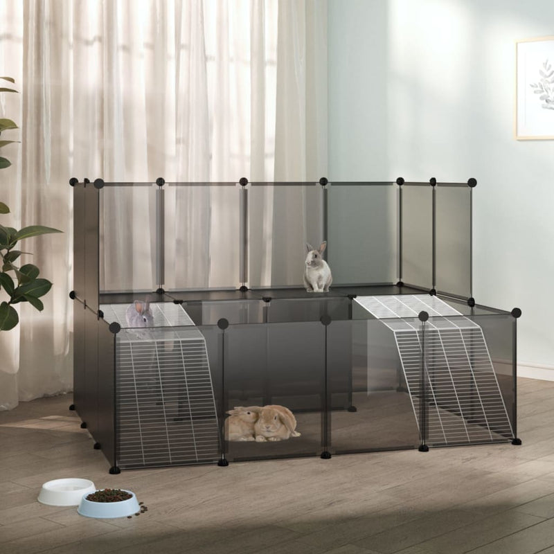 vidaXL Small Animal Cage Black 143x107x93 cm PP and Steel