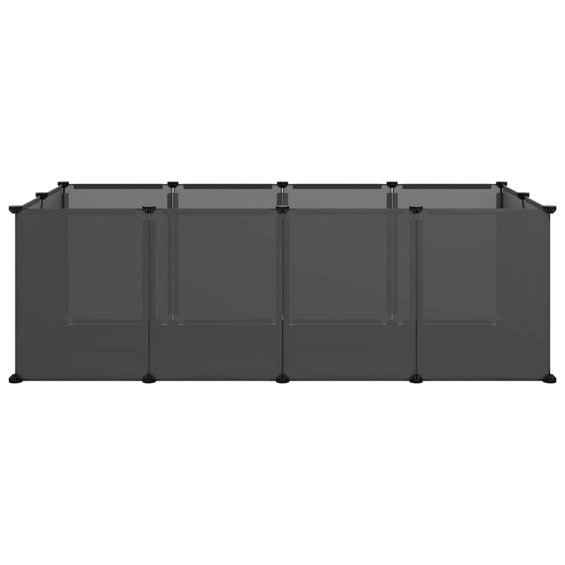 vidaXL Small Animal Cage Black 144x74x46.5 cm PP and Steel