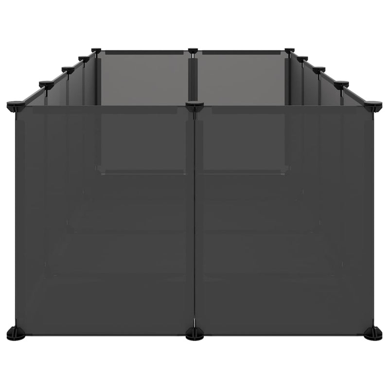 vidaXL Small Animal Cage Black 144x74x46.5 cm PP and Steel