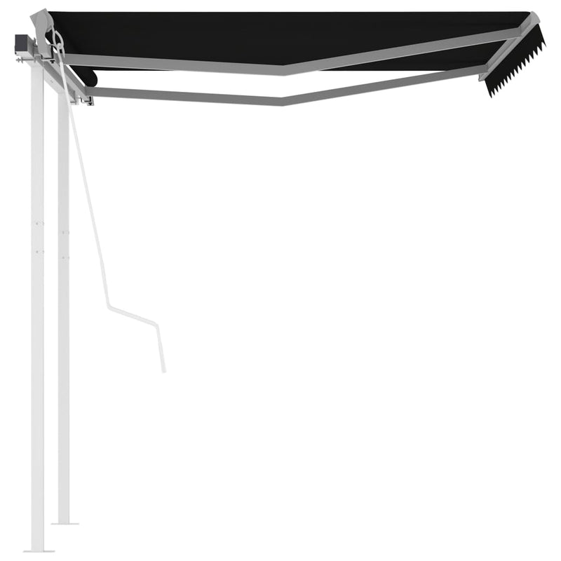vidaXL Automatic Retractable Awning with Posts 4x3 m Anthracite