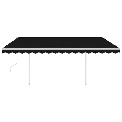 vidaXL Automatic Retractable Awning with Posts 4x3 m Anthracite