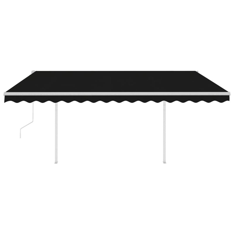 vidaXL Automatic Retractable Awning with Posts 4x3 m Anthracite