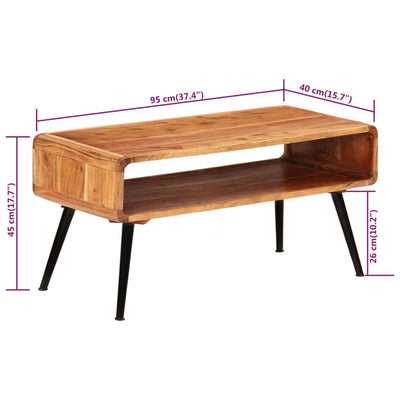 vidaXL Coffee Table 95x40x45 cm Solid Wood Acacia