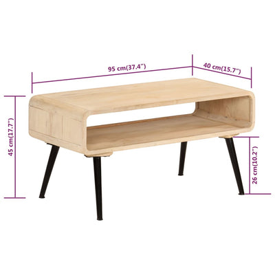 vidaXL Coffee Table 95x40x45 cm Solid Wood Mango