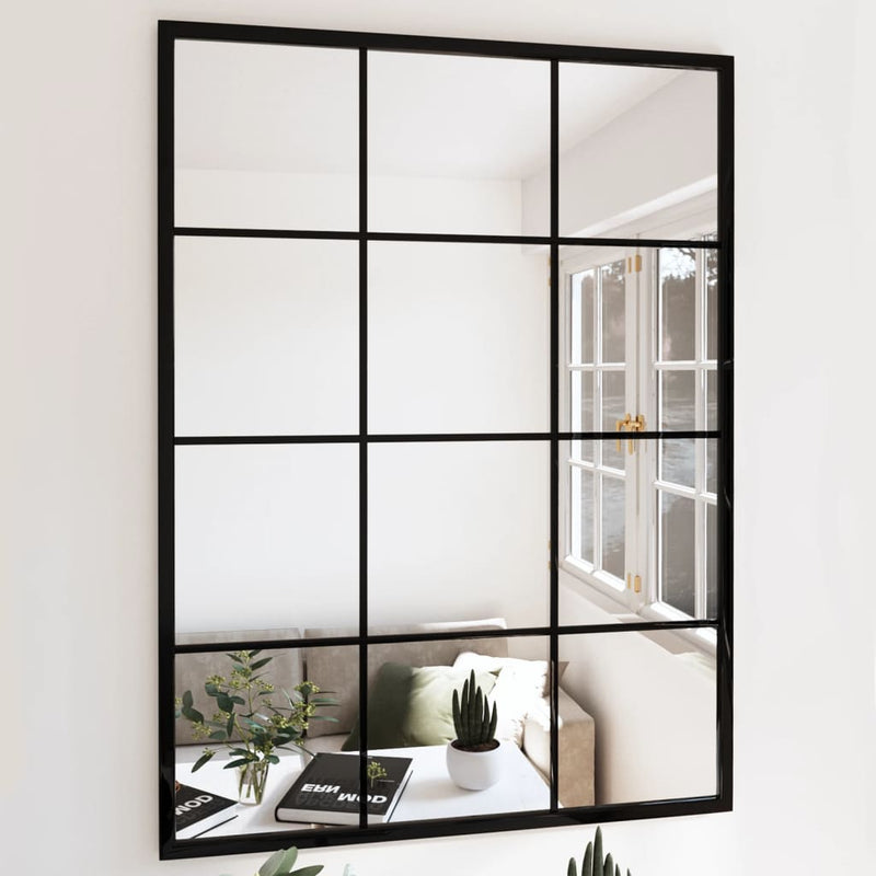 vidaXL Wall Mirror Black 100x60 cm Metal