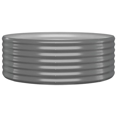 vidaXL Garden Raised Bed Powder-Coated Steel 100x100x68 cm Grey