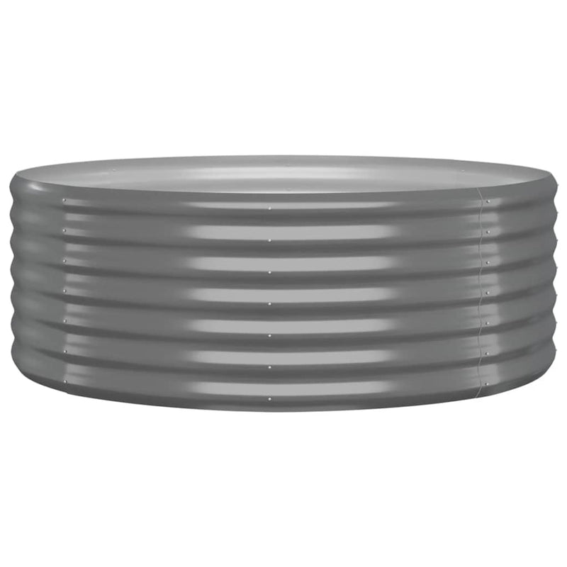 vidaXL Garden Raised Bed Powder-Coated Steel 100x100x68 cm Grey