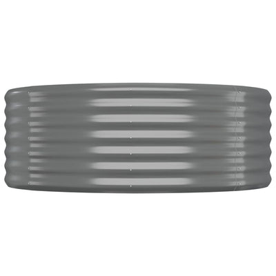 vidaXL Garden Raised Bed Powder-Coated Steel 100x100x68 cm Grey