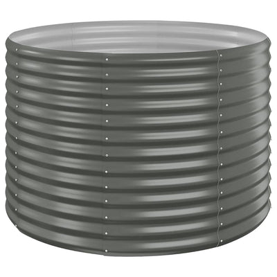 vidaXL Garden Raised Bed Powder-Coated Steel 100x100x68 cm Grey