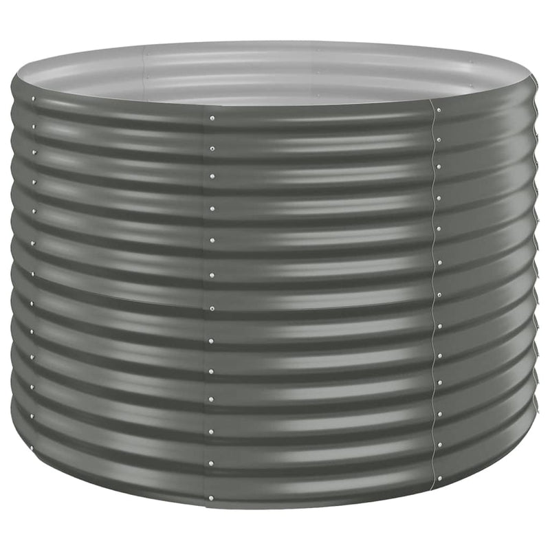vidaXL Garden Raised Bed Powder-Coated Steel 100x100x68 cm Grey