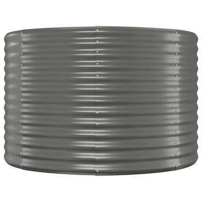 vidaXL Garden Raised Bed Powder-Coated Steel 100x100x68 cm Grey
