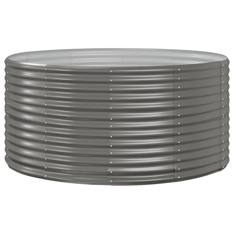vidaXL Garden Raised Bed Grey 140x140x68 cm Powder-Coated Steel