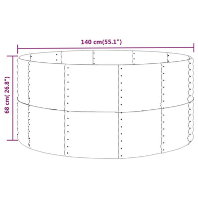 vidaXL Garden Raised Bed Grey 140x140x68 cm Powder-Coated Steel