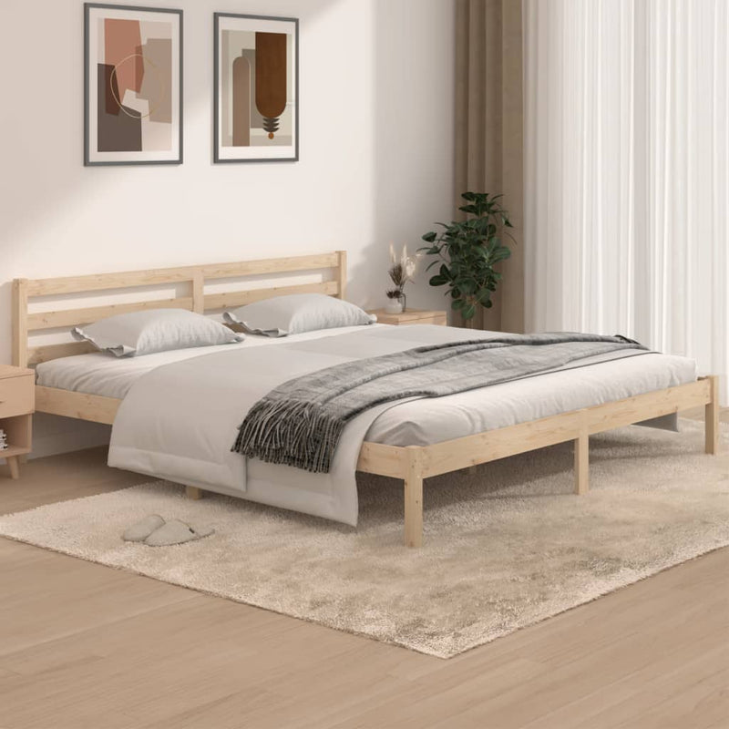 vidaXL Bed Frame without Mattress Black 183x203 cm King