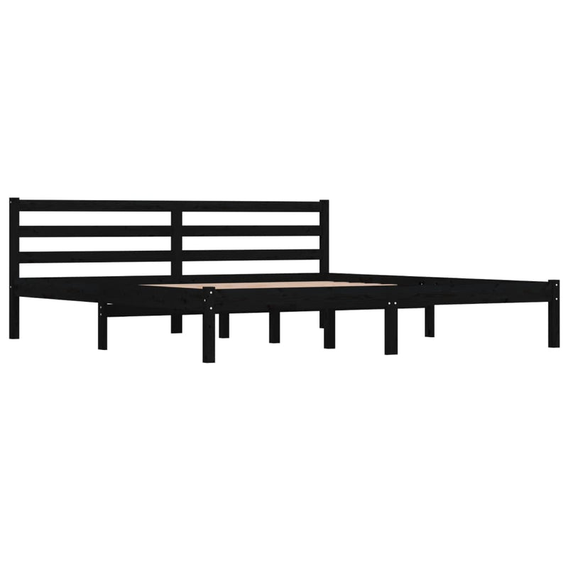 vidaXL Bed Frame without Mattress Black 183x203 cm King
