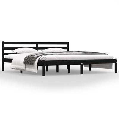 vidaXL Bed Frame without Mattress Black 183x203 cm King