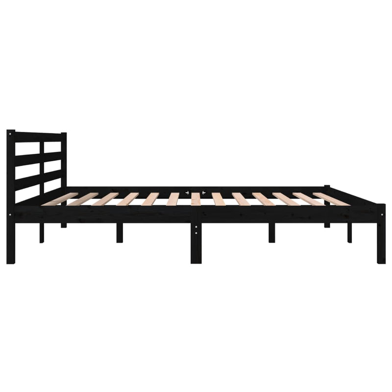 vidaXL Bed Frame without Mattress Black 183x203 cm King