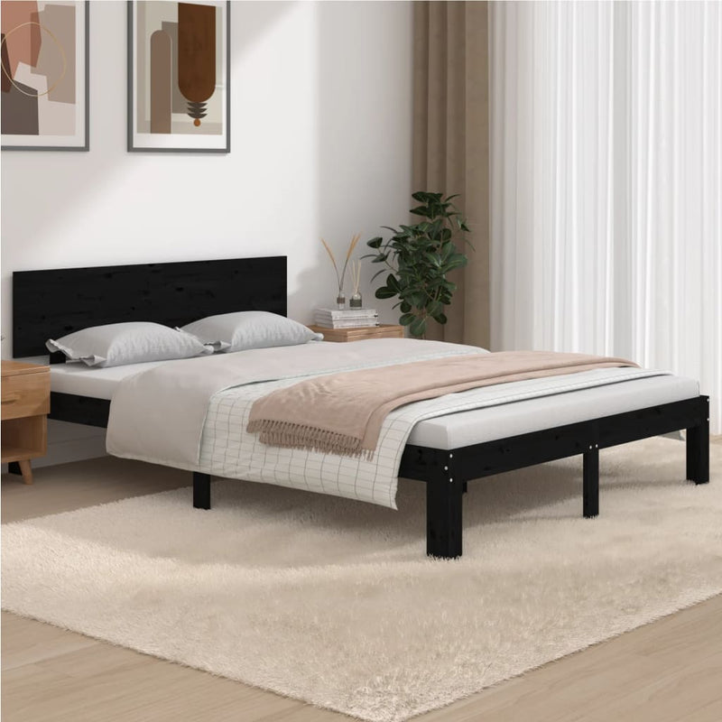 vidaXL Bed Frame without Mattress Black 150x200 cm