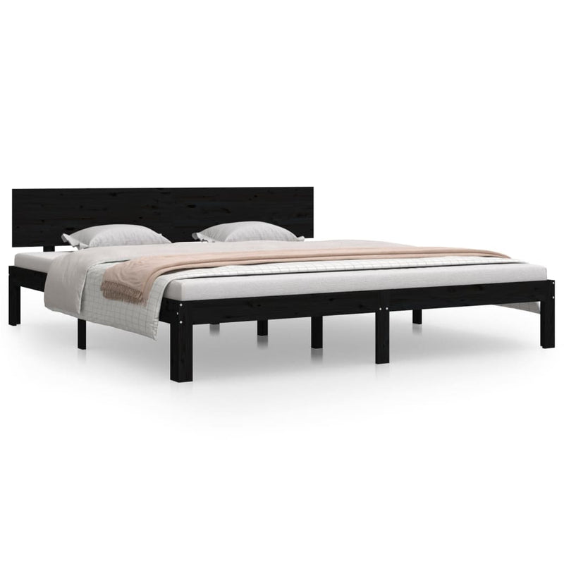 vidaXL Bed Frame without Mattress Black 183x203 cm King