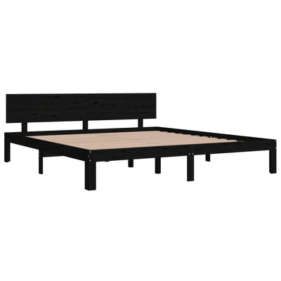 vidaXL Bed Frame without Mattress Black 183x203 cm King