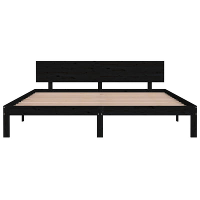 vidaXL Bed Frame without Mattress Black 183x203 cm King